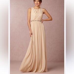 BHLDN/Jenny Yo Eloise Sand Peach Bridesmaid Dress Sz 6